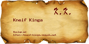 Kneif Kinga névjegykártya